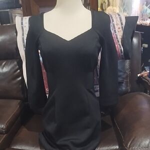 Elegant Black Dress with Square Neckline